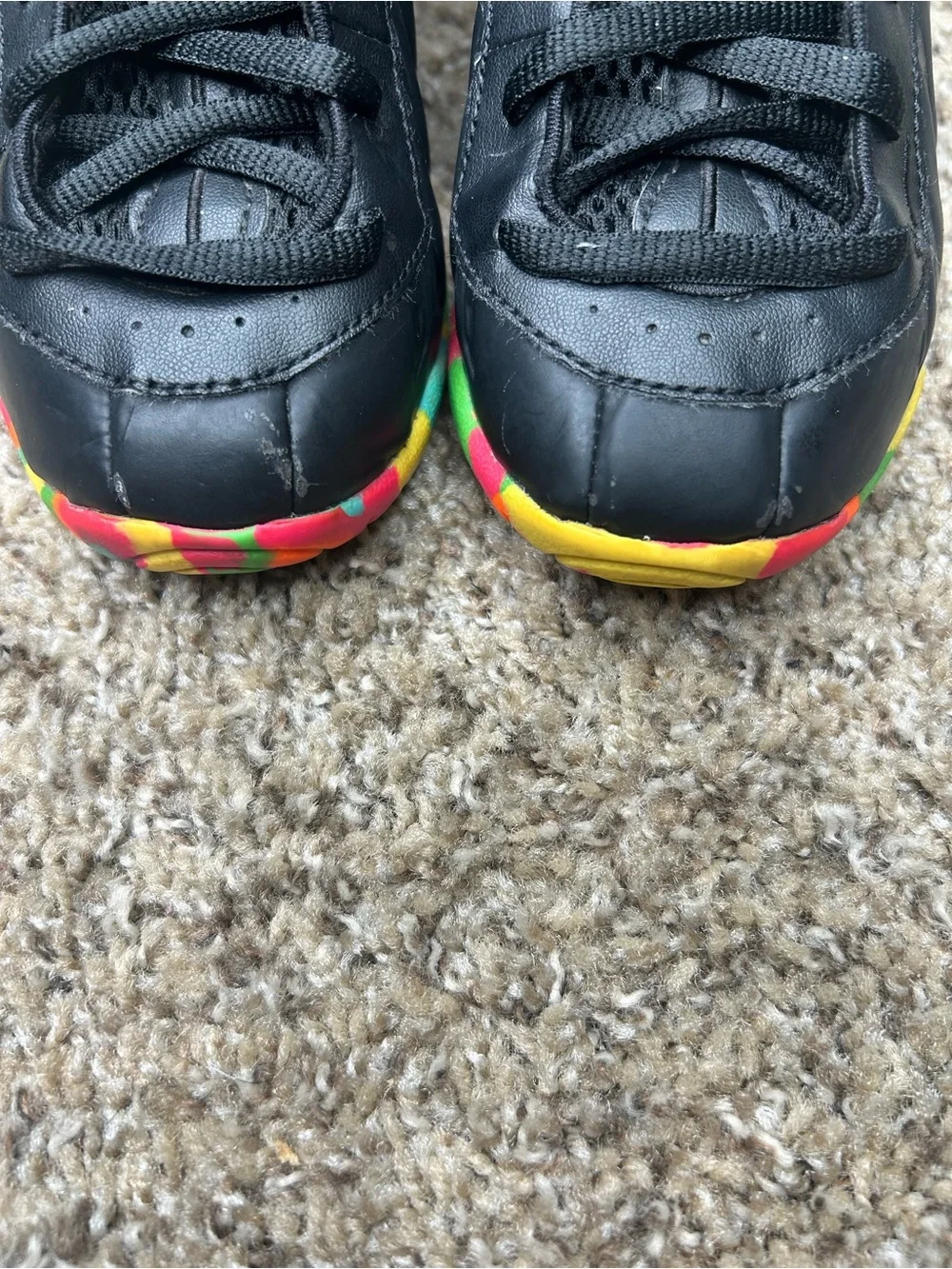 Nike youth Foamposite. Fruity Pebble Black.